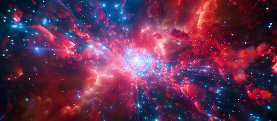 mesmerizing red and blue lights from galaxy describe beauty of universe