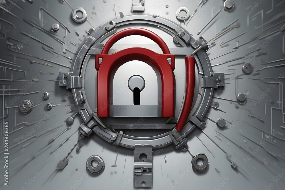 Poster a hyper-realistic image showcasing the concept of cybersecurity and privacy to protect data center, 