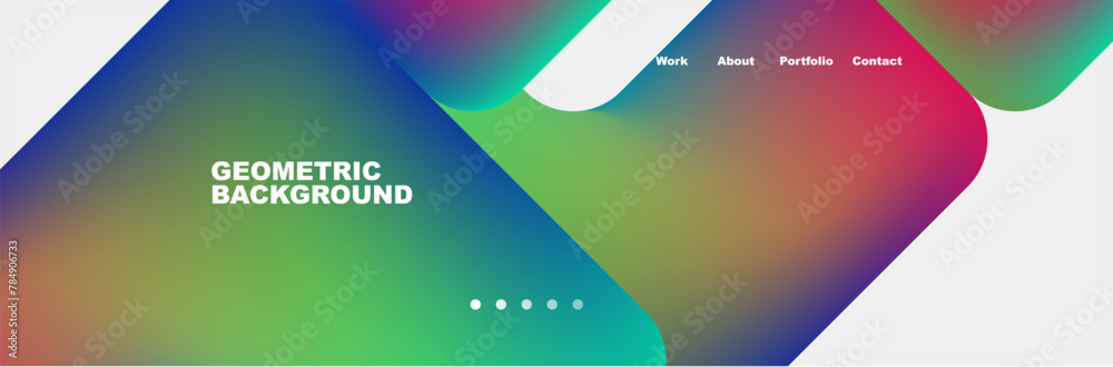Aufkleber a vibrant geometric background featuring a rainbow of colors including azure and electric blue. perf