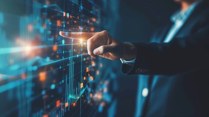 Businessmen pointing to arrows and business growth, investment, green investment, market, profitable