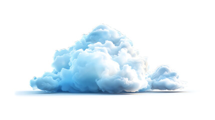 single bright cloud in detailed illustration isolated on white background