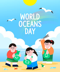 Sea Day Marine, Environmental Protection Campaign Illustration