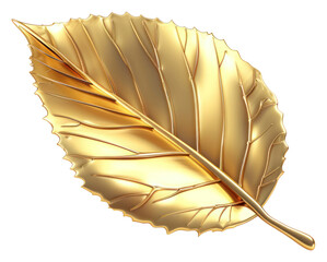 PNG A gold leaf jewelry plant white background - obrazy, fototapety, plakaty