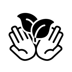 Vector solid black icon for Nature