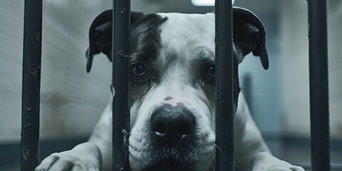 photo of dog in the dog pound 