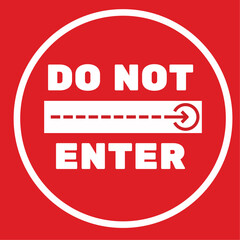 Red Simple Do Not Enter Floor Decal