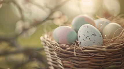 Happy Easter day decoration colorful eggs