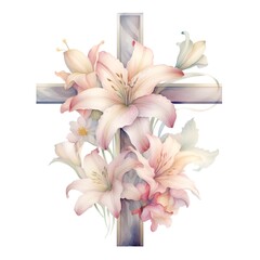Beautiful vector image with nice watercolor lily for your design