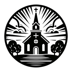 Christian church vector icon black color