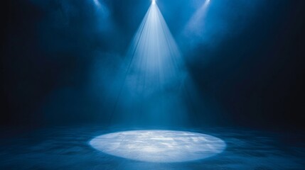 Artistic performances stage light background with spotlight illuminated the stage for contemporary dance. Empty stage with monochromatic colors and lighting design. Entertainment show