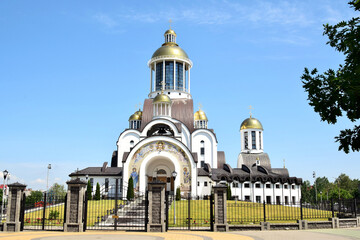 Orthodox complex of the Nativity Cathedral in Soligorsk. Byelorussia - obrazy, fototapety, plakaty