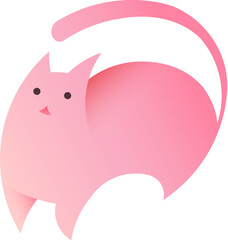 Pink kitty illustration