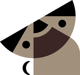 Cartoon minimalist pug design