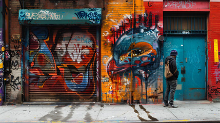 Graffiti wall street , generative ai