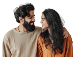 PNG Indian couple cheerful laughing person