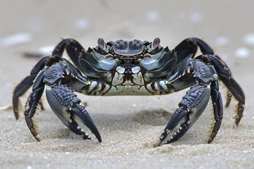 Foto op Canvas Closeup of a crab on a beach in the Galapagos Islands © ChuLai