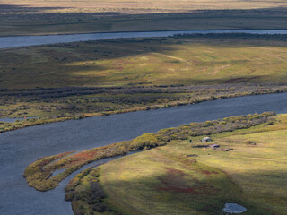 Autumn landscape in Hulun Buir, Inner Mongolia, China.