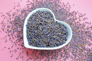 Dried lavender buds for brewing a herbal tea