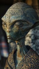 Obraz premium close up de figura alienigena