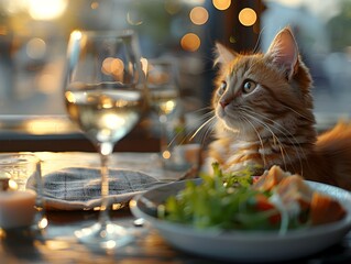 Feline Fete A Captivating Cat s Eye View of a Lively Dining Experience