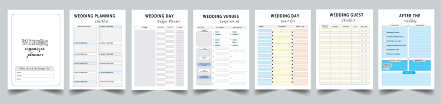 Wedding Planner Checklist Organizer Template layout design