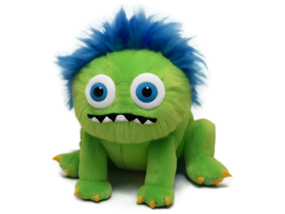 3d Funny cartoon illustration of cute monsters isolated on transparent background