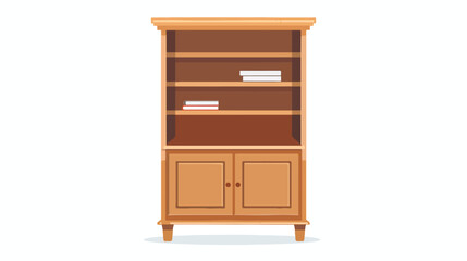 Wooden cabinet with shelves on a white background 2