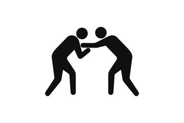 Grappling silhouette logo design vector