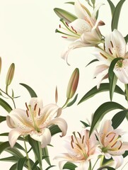 Elegant Lily Floral Arrangement with Blank Space for Text