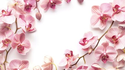 Captivating Orchid Florals with Blank Space for Text Overlay