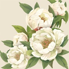 Magnificent Peony Floral Design with Ethereal Blank Space for Captivating Text