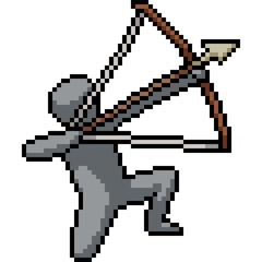 pixel art of bow weapon aim - 784925944