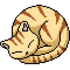 pixel art of cat sleep curl - 784925954