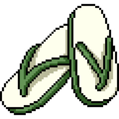 pixel art of green flip flops - 784925962