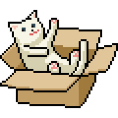 pixel art of cat play box - 784925976