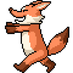 pixel art of fox run happy - 784925991