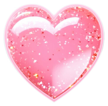 PNG  Pink heart shape white background celebration