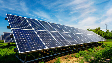 Solar Power Installation High contrast with bold colors