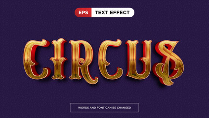 Golden circus text effect, editable luxury and rich text style © agih