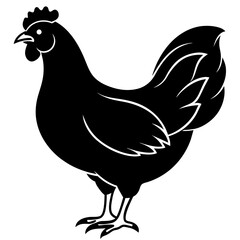Chicken with hen vintage illustration vector
