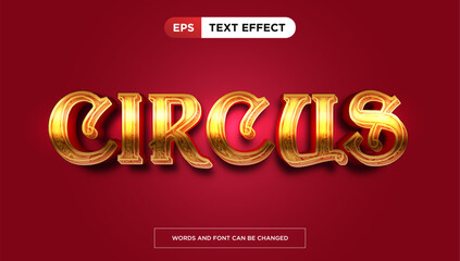 Golden circus text effect, editable luxury and rich text style