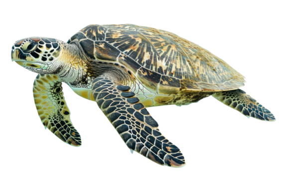 Sea turtle isolated on transparent background