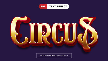 Golden circus text effect, editable luxury and rich text style