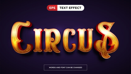 Golden circus text effect, editable luxury and rich text style