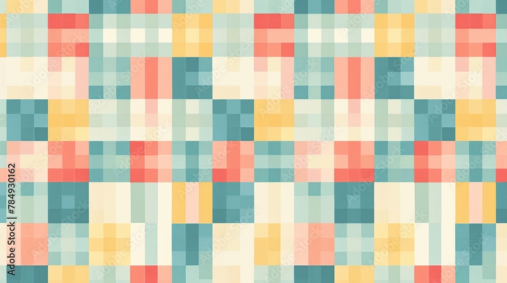 Poster generative ai small-scale gingham textile pattern, tiny squares, pastel colors, seamless backdrop, d