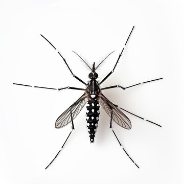 a Asian tiger mosquito on white Background, 
