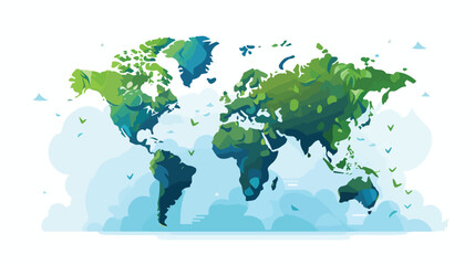 World earth map Design Vector illustration white background