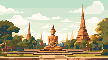 World heritage Sukhothai historical park head buddh - obrazy, fototapety, plakaty