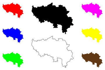 Liege Province (Kingdom of Belgium, Provinces of Belgium, Walloon Region) map vector illustration, scribble sketch Liege map