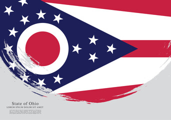 Flag of the state of Ohio. The United States of America